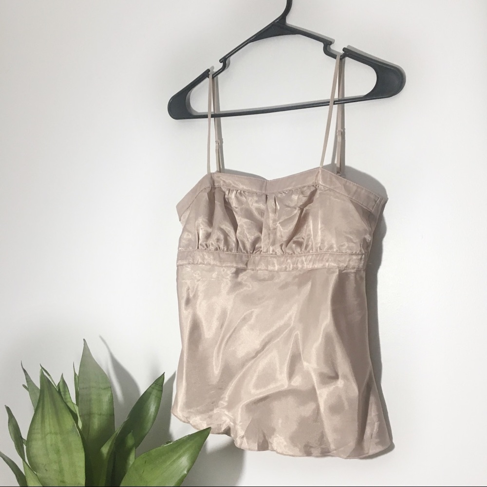 Fancy Beige Spaghetti Strap Tank Top Size M
